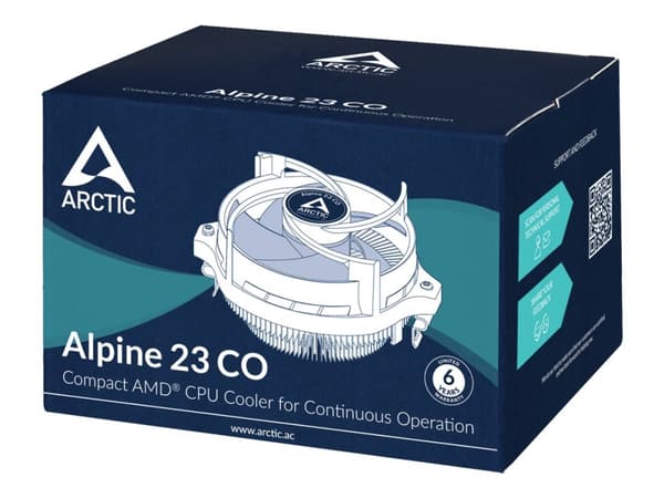 ARCTIC Alpine 23 CO, Ilmanjäähdytin, 9 cm, 200 RPM, 2700 RPM, 0,3 soni, Alumiini, Musta