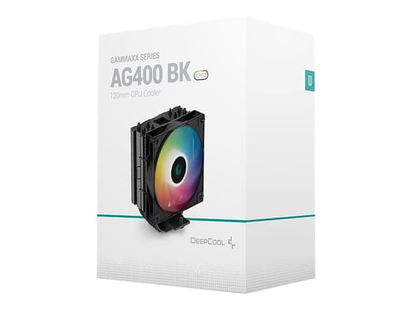 Deepcool AG400 BK ARGB - Prosessorkjøler - (for: LGA1155, LGA1150, LGA1151, AM4, LGA1200, LGA1700, AM5) - 120 mm - svart