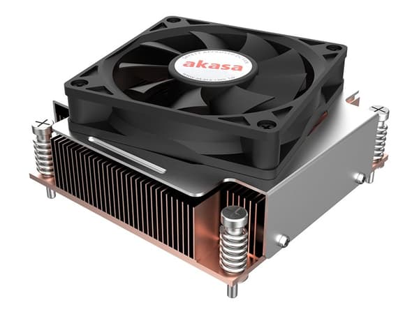 Akasa AK-CC7402BT01 2U matalaprofiilinen prosessorijäähdytin - Socket LGA 1700 musta, Kupari, Harmaa