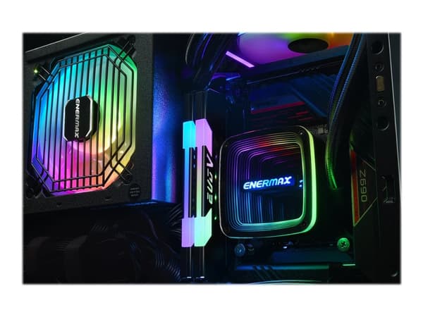 Enermax Aquafusion ADV series ELC-AQFA120-SQA - Væskekjølesystem for prosessor - 120mm cpu liquid cooler - (for: LGA1366, AM3+, LGA2011, FM1, FM2+, L Sort