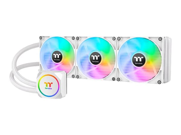 Thermaltake TH420 ARGB Sync, All-in-one-nesteenjäähdytin, 500 RPM, 1800 RPM, 34,7 dB, 84,32 cfm, Valkoinen