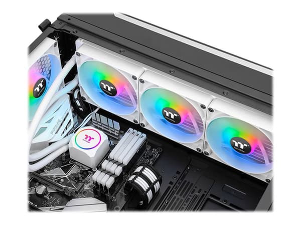 Thermaltake TH420 ARGB Sync, All-in-one-nesteenjäähdytin, 500 RPM, 1800 RPM, 34,7 dB, 84,32 cfm, Valkoinen Valkoinen