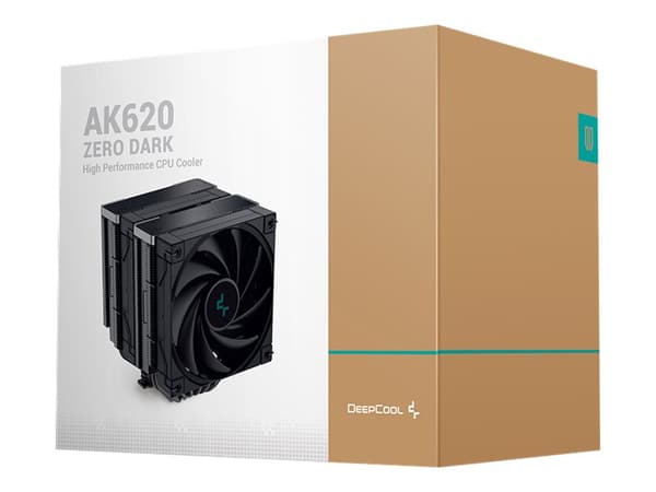 Deepcool AK620 ZERO DARK - Prosessorkjøler - (for: LGA1155, LGA2011, LGA1150, LGA2011-3, LGA1151, AM4, LGA2066, LGA1200, LGA1700, AM5) - 120 mm - sva