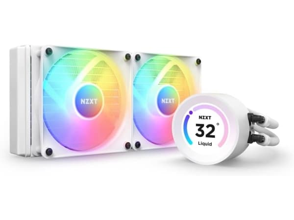 NZXT Kraken Elite 240 RGB - Væskekjølesystem for prosessor - med LCD-skjerm - (for: LGA1700, LGA1200, LGA115x Socket, AM4, AM5) - kobber - 120 mm - m