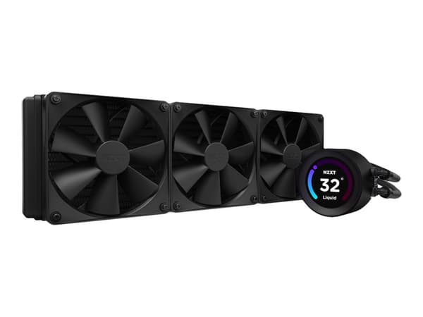 NZXT Kraken Elite 360 - Væskekjølesystem for prosessor - med LCD-skjerm - (for: LGA115x Socket, LGA1200, LGA1700, AM4, AM5) - kobber - 120 mm - matt Sort
