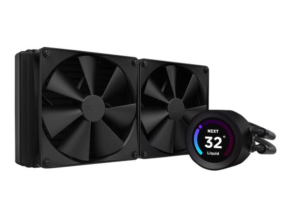 NZXT Kraken Elite 280 - Væskekjølesystem for prosessor - med LCD-skjerm - (for: LGA1700, LGA1200, LGA115x Socket, AM4, AM5) - kobber - 140 mm - matt Sort