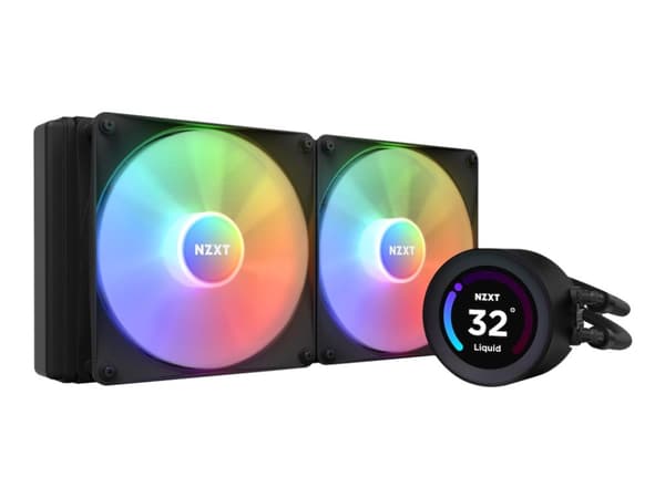NZXT Kraken Elite 280 RGB - Kylsystem med vätska till processorn - med LCD-display - (för: LGA115x Socket, LGA1200, LGA1700, AM4, AM5, sTRX4, TR4) - Svart
