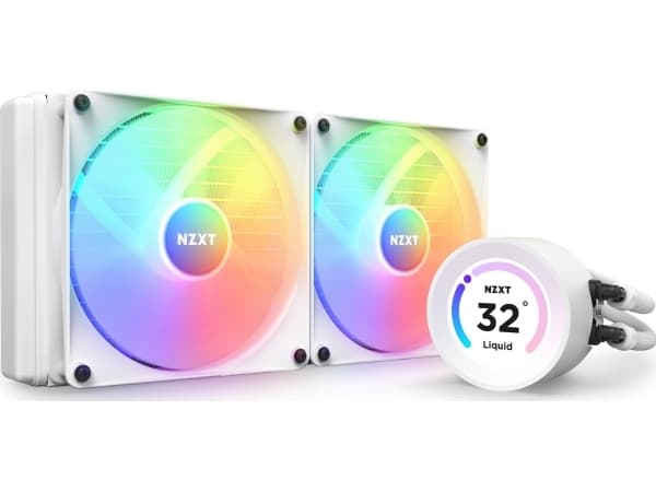NZXT Kraken Elite 280 RGB, All-in-one-nesteenjäähdytin, 14 cm, 90,79 cfm, Valkoinen