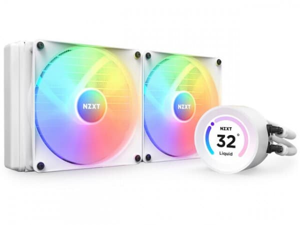 NZXT Kraken Elite 280 RGB, All-in-one-nesteenjäähdytin, 14 cm, 90,79 cfm, Valkoinen