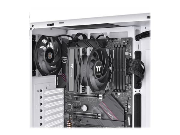 Thermaltake TOUGHAIR 310 - Processorkylare - (för: LGA1156, AM2, AM2+, AM3, LGA1155, AM3+, FM1, FM2, LGA1150, LGA1151, AM4, LGA1200) - aluminium - 12 Svart, Vit