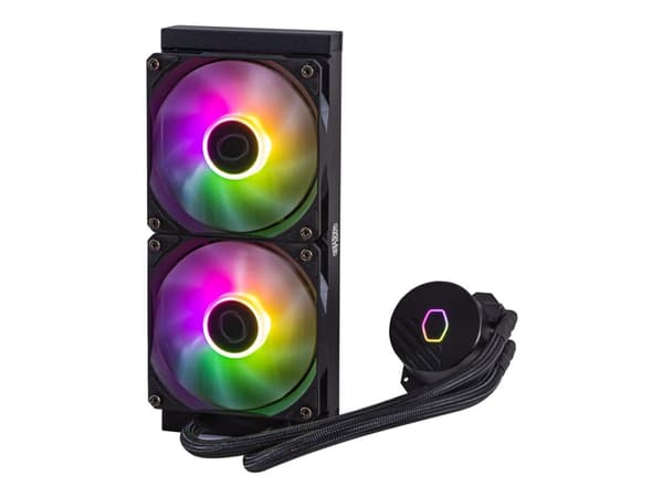 Cooler Master MasterLiquid 240L Core ARGB, Nestejäähdytyspakkaus, 12 cm, 650 RPM, 1750 RPM, 27,2 dB, 71,93 cfm