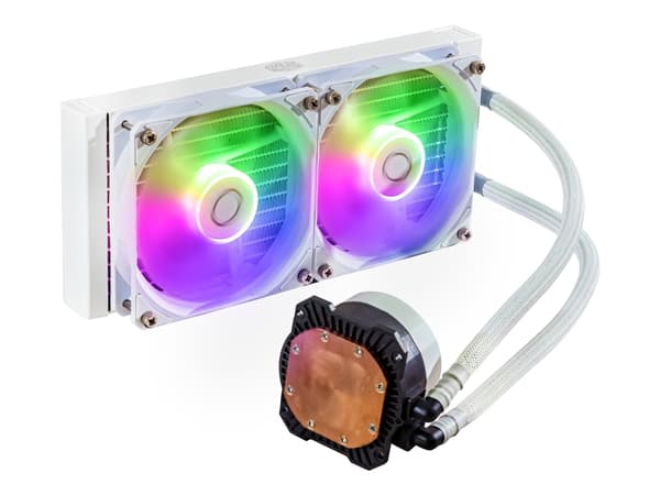 Cooler Master MasterLiquid 240L Core ARGB White, Nestejäähdytyspakkaus, 12 cm, 650 RPM, 1750 RPM, 27,2 dB, 71,93 cfm