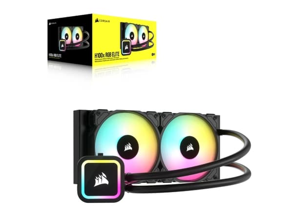 CORSAIR iCUE H100x RGB ELITE prosessoreiden nestejäähdytysjärjestelmä 1-pack Musta 120 mm:n pakkaus