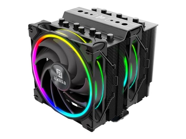 Akasa Soho H7 - Processorkylare - (för: LGA1156, LGA1155, LGA2011, LGA1150, LGA1151, AM4, LGA2066, LGA1200, LGA1700, AM5) - aluminium och koppar - 12 Svart
