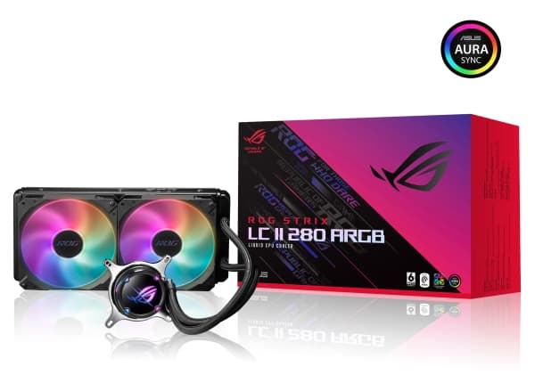 ASUS ROG STRIX LC II 280 ARGB, All-in-one nestejäähdytin, 14 cm, musta