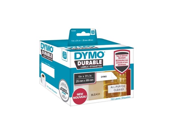 DYMO LabelWriter - Polypropylen (PP) - stark häftning - 89 x 25 mm 700 etikett (er) (2 rulle/rullar x 350) etiketter - för DYMO LabelWriter 310, 315,