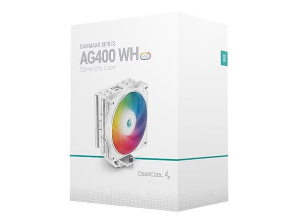 Deepcool AG400 WH ARGB - Prosessorkjøler - (for: LGA1155, LGA1150, LGA1151, AM4, LGA1200, LGA1700, AM5) - 120 mm - hvit Hvit