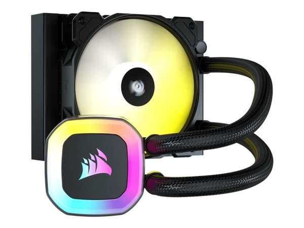 CORSAIR H55 RGB - Prosessorin nestejäähdytysjärjestelmä - Jäähdyttimen koko: 120 mm - (seuraaville: LGA1156, LGA2011, LGA1150, LGA1151, AM4, LGA2066, musta