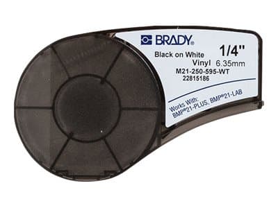 Brady B-595 - Vinyl - matt - permanent akryl-adhesiv - svart på hvitt - Rull (0,635 cm x 6,4 m) 1 rull(er) merkelapper - for Brady BMP21, BMP21-LAB,