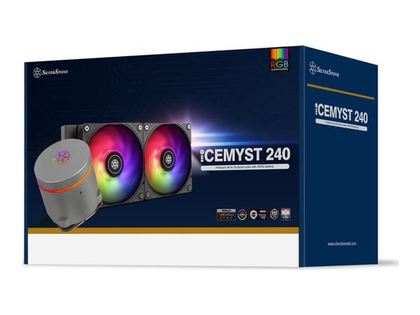 SilverStone IceMyst 240 - Væskekjølesystem for prosessor - ARGB lighting - Radiatorstørrelse: 120 mm - (for: LGA2011, AM4, LGA2066, LGA1200, LGA1700, Sort