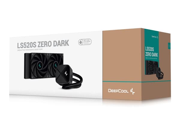 Deepcool LS520S ZERO DARK - Væskekjølesystem for prosessor - Radiatorstørrelse: 240 mm - (for: LGA1155, LGA1150, LGA1151, AM4, LGA1200, LGA1700, AM5) Sort