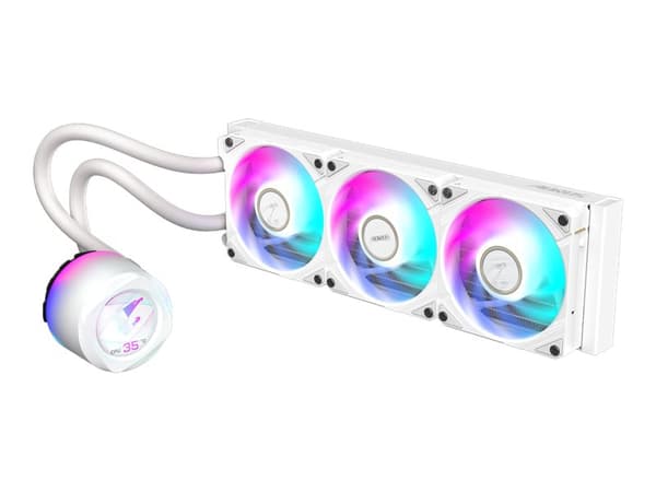 AORUS WATERFORCE X II 360 ICE - Prosessorin nestejäähdytysjärjestelmä - (AM4, TR4, LGA1200, LGA1700, AM5, LGA115x Socket, sTR5) - kuparinen pohja - 1 Valkoinen