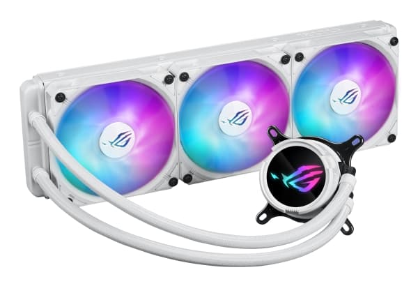 ASUS ROG STRIX LC III 360 ARGB - White Edition - væskekjølesystem for prosessor - Radiatorstørrelse: 360 mm - (for: AM4, LGA1200, LGA1700, AM5, LGA11