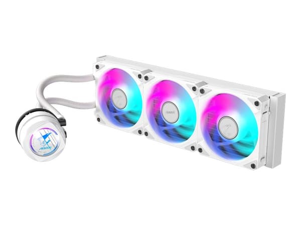 AORUS WATERFORCE II 360 ICE - Væskekjølesystem for prosessor - (for: AM4, LGA1200, LGA1700, AM5, LGA115x Socket) - kobbersokkel - 120 mm Hvit