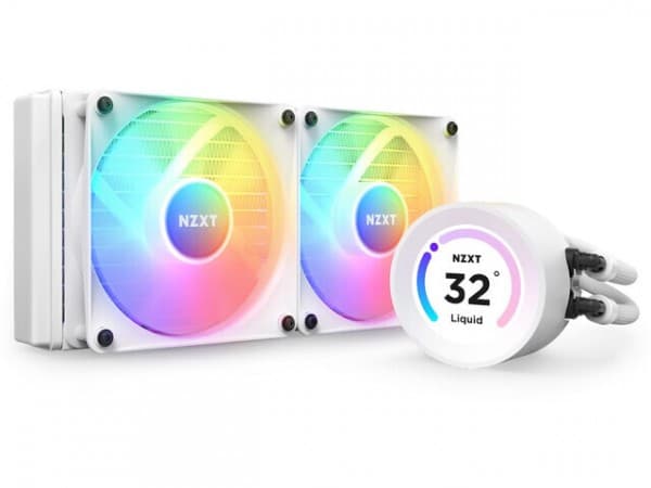NZXT Kraken Elite 240 RGB - Kylsystem med vätska till processorn - med LCD-display - (för: LGA1700, LGA1200, LGA115x Socket, AM4, AM5) - koppar - 120