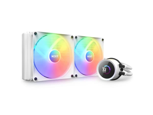 NZXT Kraken 280 RGB - Væskekjølesystem for prosessor - (for: LGA115x Socket, LGA1200, LGA1700, AM4, AM5, sTRX4, TR4) - kobber - 140 mm - matt hvit