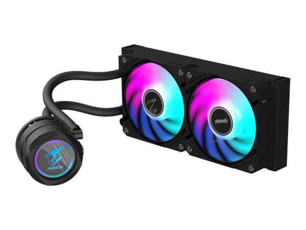 AORUS WATERFORCE II 240 - prosessorin nestejäähdytysjärjestelmä - (AM4, LGA1200, LGA1700, AM5, LGA115x Socket) - kuparinen pohja - 120 mm musta