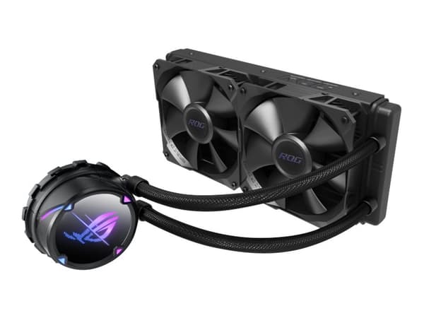 ASUS ROG STRIX LC II 240 - prosessorin nestejäähdytysjärjestelmä - jäähdyttimen koko: 240 mm - (AM4, TR4, LGA1200, LGA1700, AM5, LGA115x Socket) - ku musta