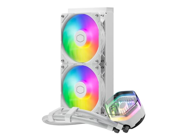 Cooler Master MasterLiquid 240 Atmos - Kylsystem med vätska till processorn - Elementstorlek: 240 mm - (för: LGA1156, LGA1155, LGA1150, LGA1151, AM4, Vit
