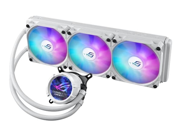 ASUS ROG STRIX LC III 360 ARGB LCD - White Edition - væskekjølesystem for prosessor - (for: AM4, LGA1200, LGA1700, AM5, LGA115x Socket) - 120 mm - hv