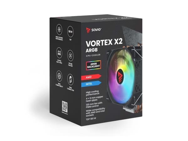 Savio CPU-jäähdytys Savio SAVGCOVORTEXX2ARGB tietokoneen jäähdytysjärjestelmä Savio SAVGCOVORTEXX2ARGB tietokoneen jäähdytysjärjestelmä