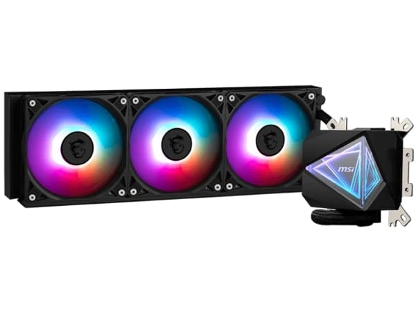 MSI MAG CORELIQUID I360, All-in-one nestejäähdytin, 12 cm, 70,7 kuutiometriä/min, musta