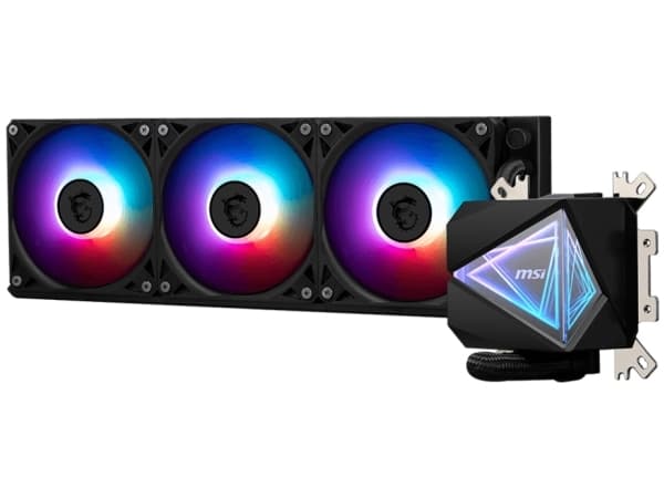 MSI MAG CORELIQUID I360, All-in-one nestejäähdytin, 12 cm, 70,7 kuutiometriä/min, musta