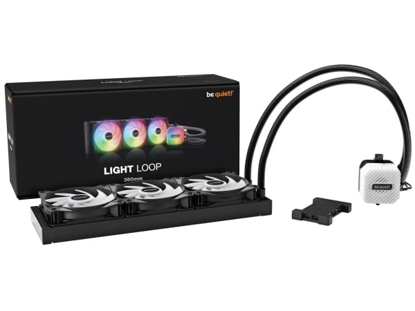 be quiet! light Loop 360mm, All-in-one nestejäähdytin, 36 cm, 17.2 dB, 36.8 dB, Musta
