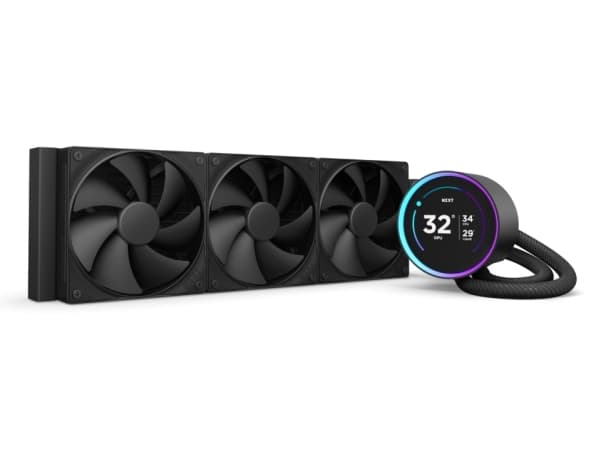 NZXT Kraken Elite 360, All-in-one nestejäähdytin, 12 cm, 73,47 kuutiometriä/min, musta