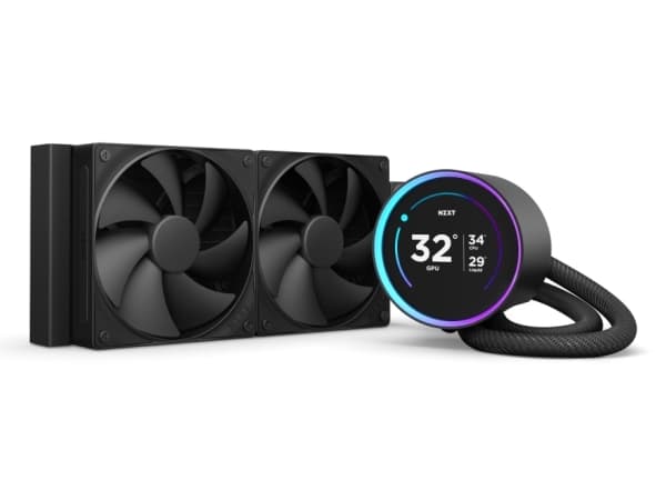 NZXT Kraken Elite 240 - Kylsystem med vätska till processorn - med LCD-display - (för: LGA1851, LGA1700, LGA1200, LGA115x Socket, AM5, AM4) - koppar