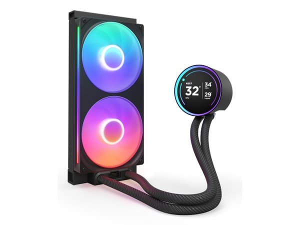 NZXT Kraken Elite 280 RGB - Væskekjølesystem for prosessor - med LCD-skjerm - (for: LGA1851, LGA1700, LGA1200, LGA115x Socket, AM5, AM4) - kobber - 2