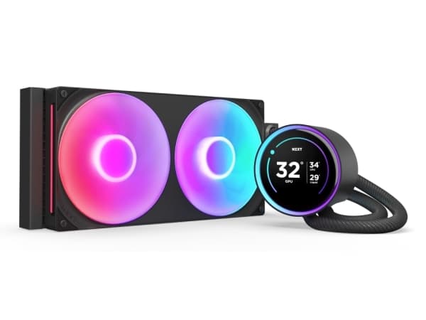 NZXT Kraken Elite 280 RGB - Væskekjølesystem for prosessor - med LCD-skjerm - (for: LGA1851, LGA1700, LGA1200, LGA115x Socket, AM5, AM4) - kobber - 2