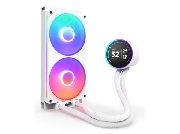 NZXT Kraken Elite 280 RGB - Væskekjølesystem for prosessor - med LCD-skjerm - (for: LGA1851, LGA1700, LGA1200, LGA115x Socket, AM5, AM4) - kobber - 2