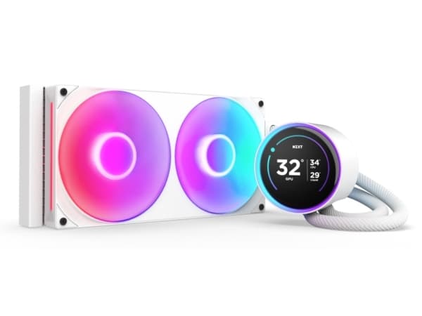 NZXT Kraken Elite 280 RGB - Væskekjølesystem for prosessor - med LCD-skjerm - (for: LGA1851, LGA1700, LGA1200, LGA115x Socket, AM5, AM4) - kobber - 2