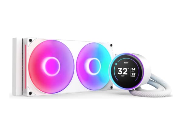 NZXT Kraken Elite 280 RGB - Væskekjølesystem for prosessor - med LCD-skjerm - (for: LGA1851, LGA1700, LGA1200, LGA115x Socket, AM5, AM4) - kobber - 2