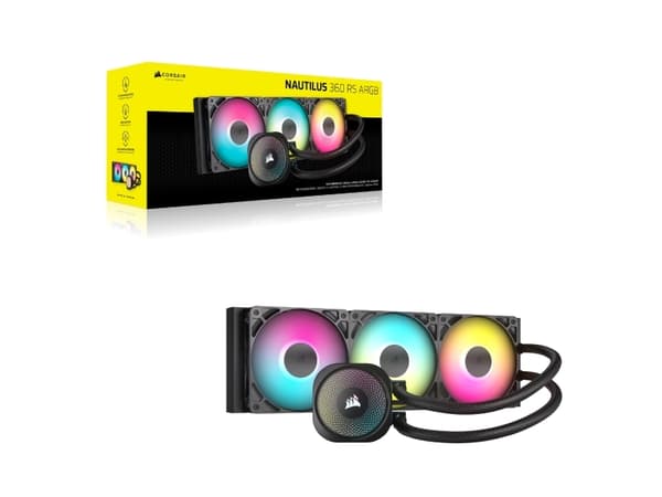 Corsair NAUTILUS 360 RS ARGB, Air cooler, 1700 RPM, Black