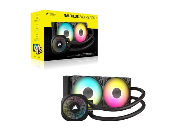 Corsair NAUTILUS 240 RS ARGB Liquid, All-in-one liquid cooler, 2100 RPM, Black