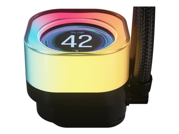 Corsair iCUE LINK TITAN 360 RX LCD, Ilmanjäähdytin, 12 cm, 300 rpm, 2100 rpm, 36 dB, 73,5 kuutiometriä/min.