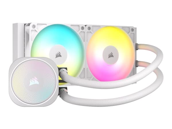 CORSAIR Nautilus 240 RS ARGB - Væskekjølesystem for prosessor - Radiatorstørrelse: 240 mm - (for: LGA1851, LGA1700, AM5, AM4) - kobber - 120 mm - hvi Hvit