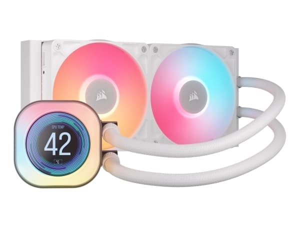 Corsair iCUE LINK TITAN 240 RX LCD, Ilmanjäähdytin, 12 cm, 300 rpm, 2100 rpm, 36 dB, 73,5 kuutiometriä/min.